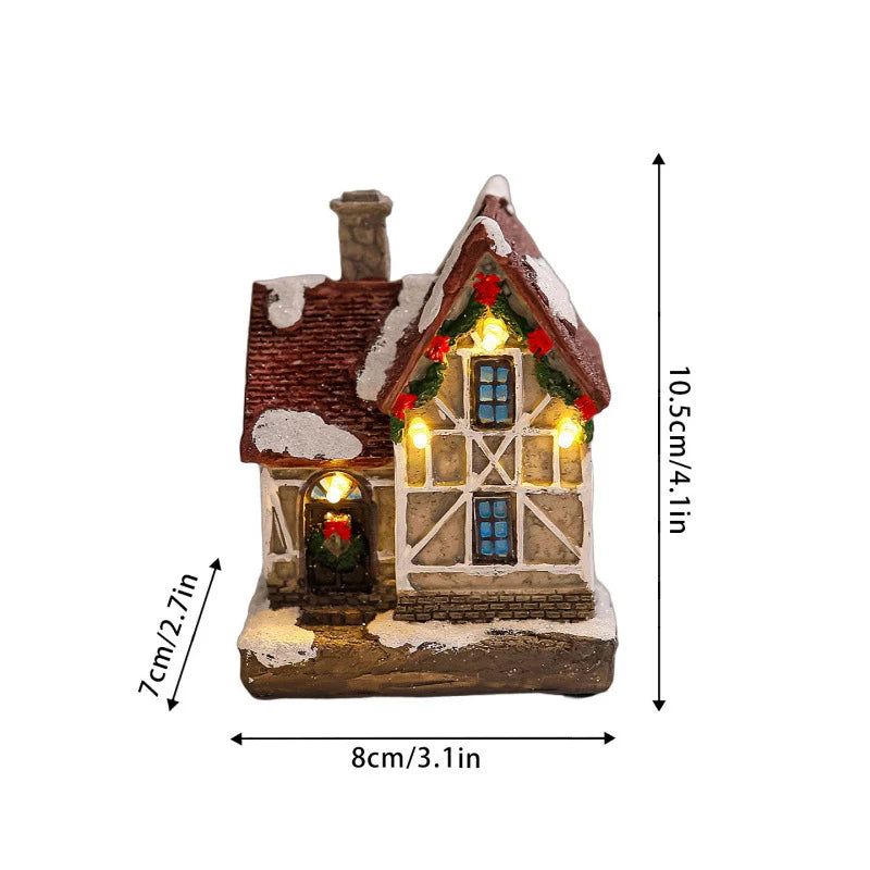 Christmas Village Decoration Built-In Lights Festive Display