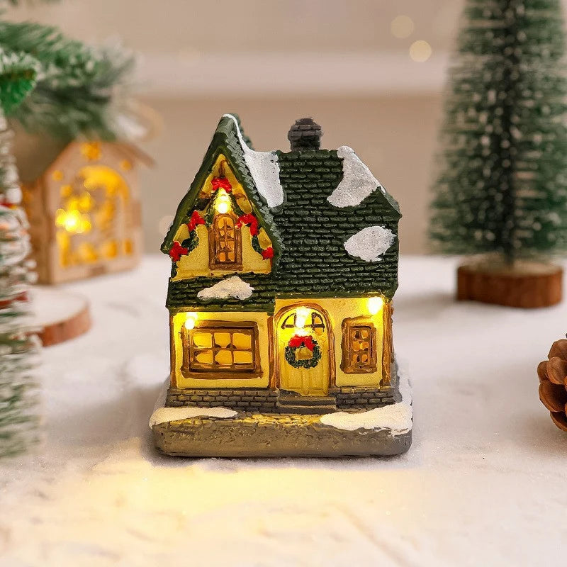 Christmas Village Decoration Built-In Lights Festive Display