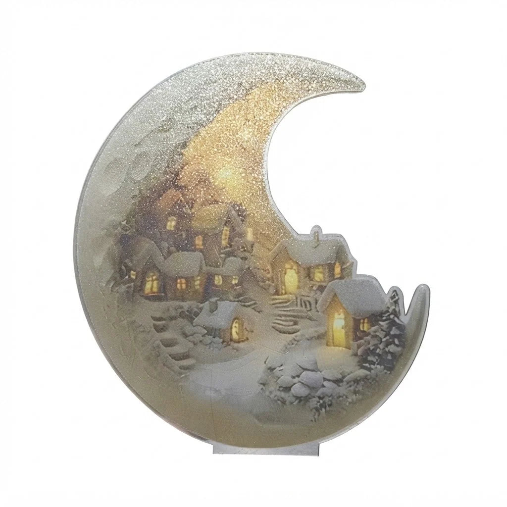 Christmas Village Display Crescent Moon Acrylic Panel