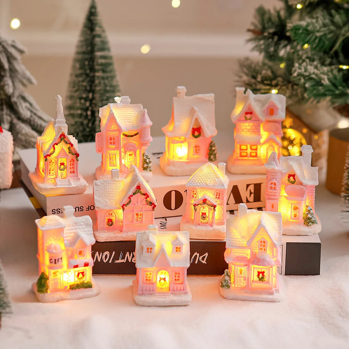 Christmas Village House Tabletop Integrated LED Frosty Finish