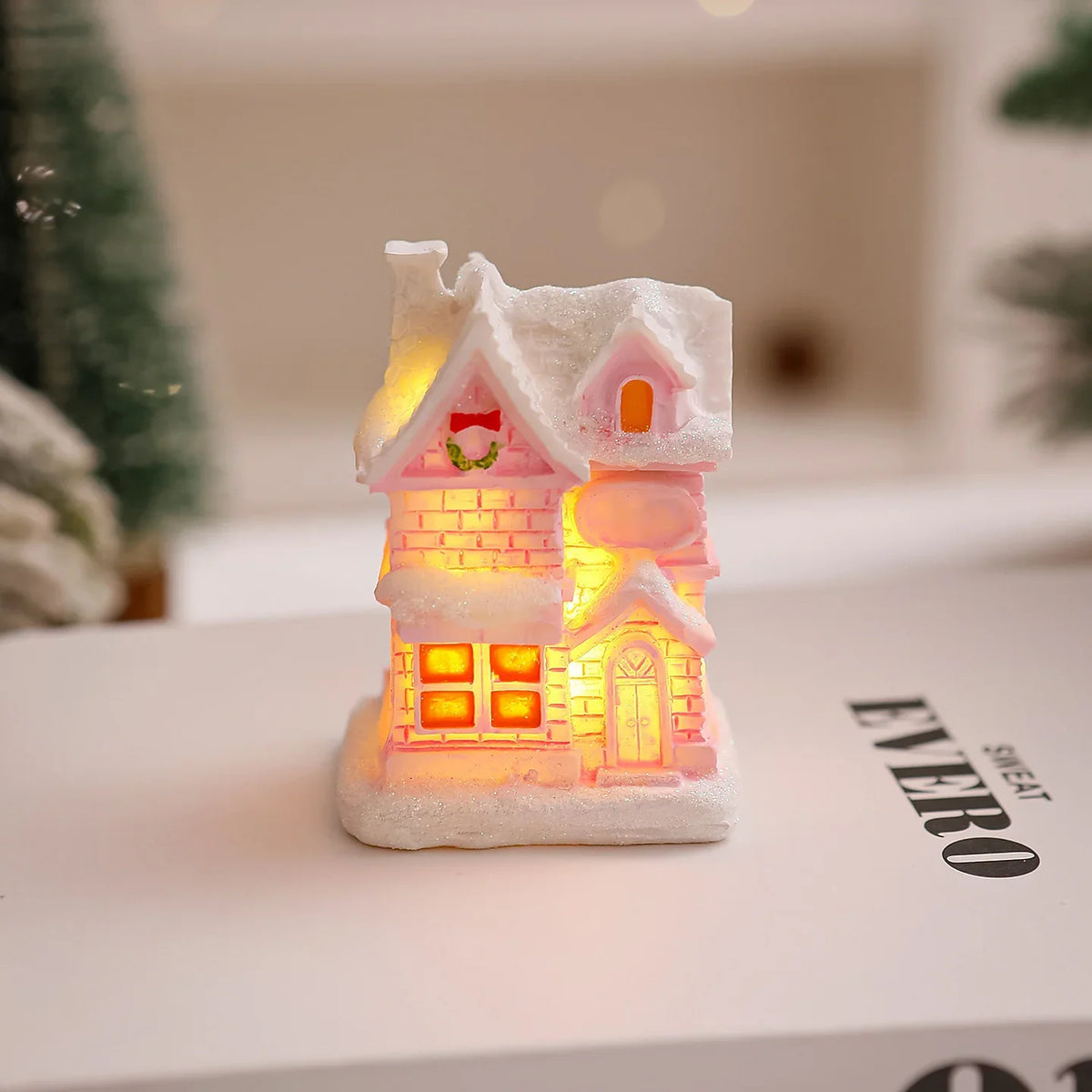 Christmas Village House Tabletop Integrated LED Frosty Finish