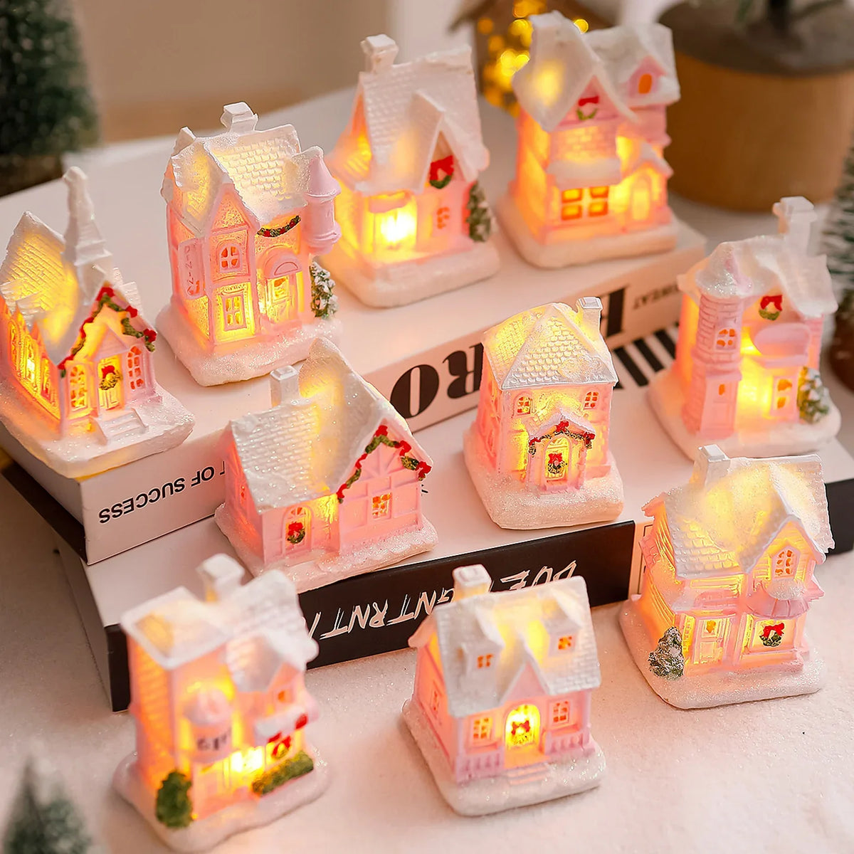 Christmas Village House Tabletop Integrated LED Frosty Finish