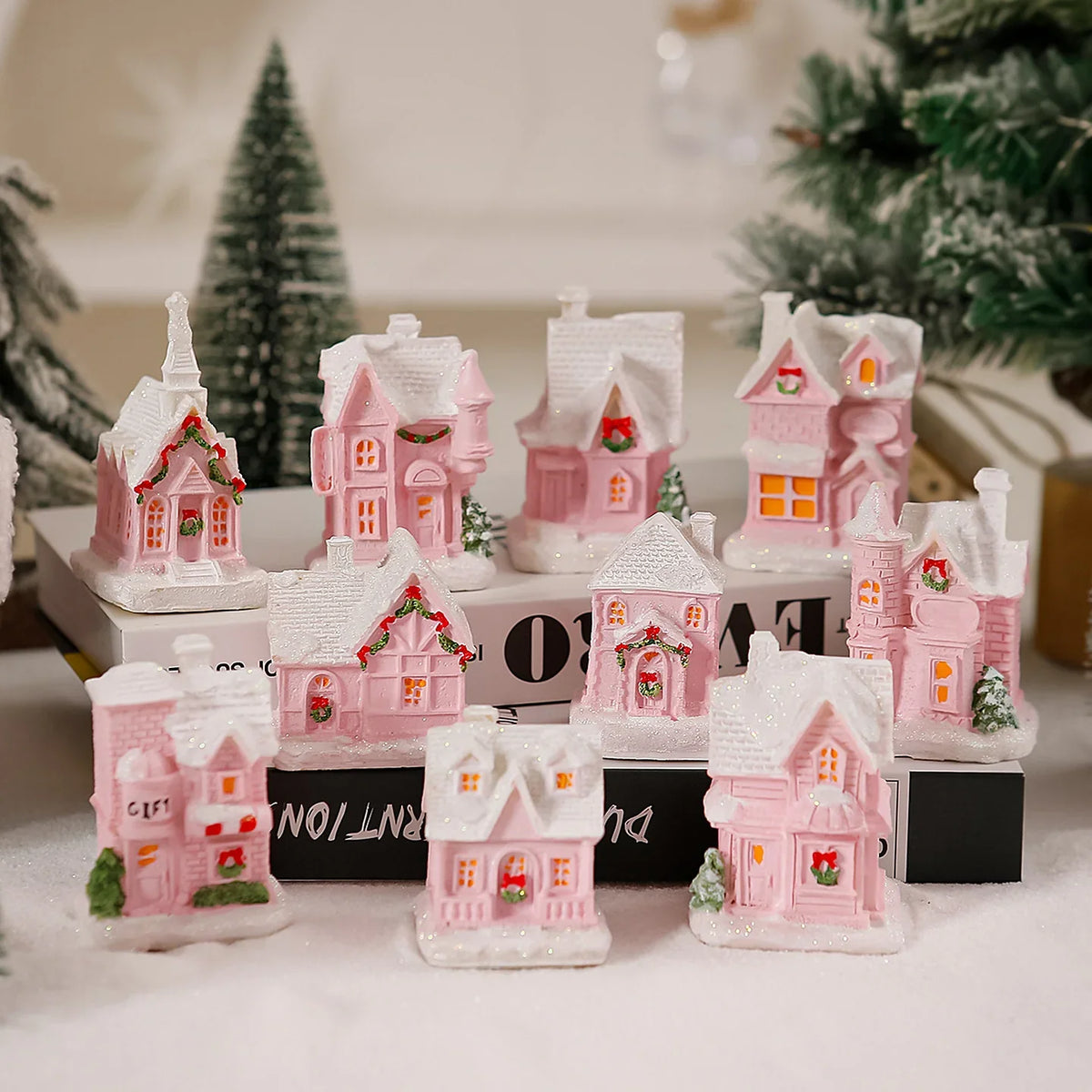 Christmas Village House Tabletop Integrated LED Frosty Finish