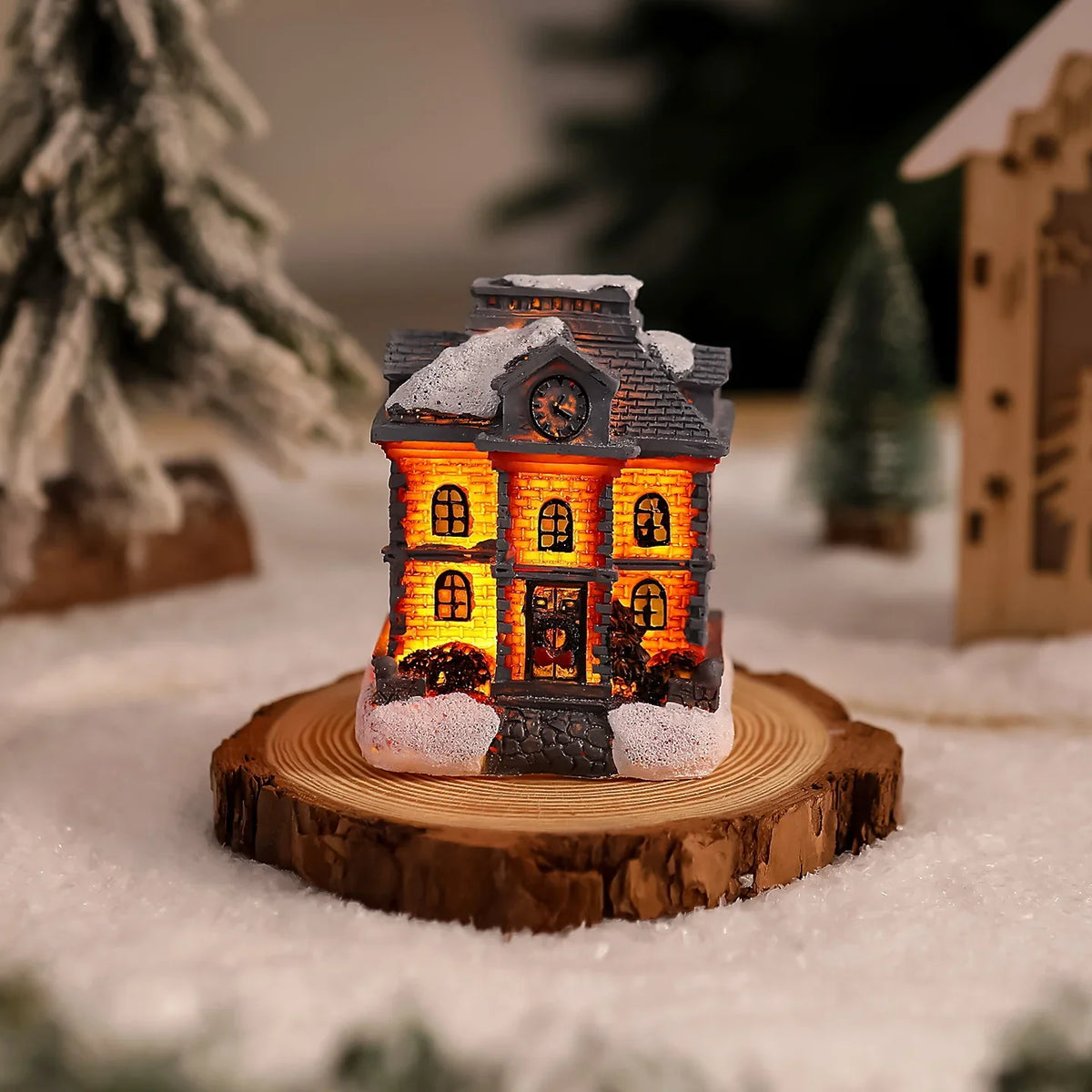 Christmas Village House Warm LED Lighting