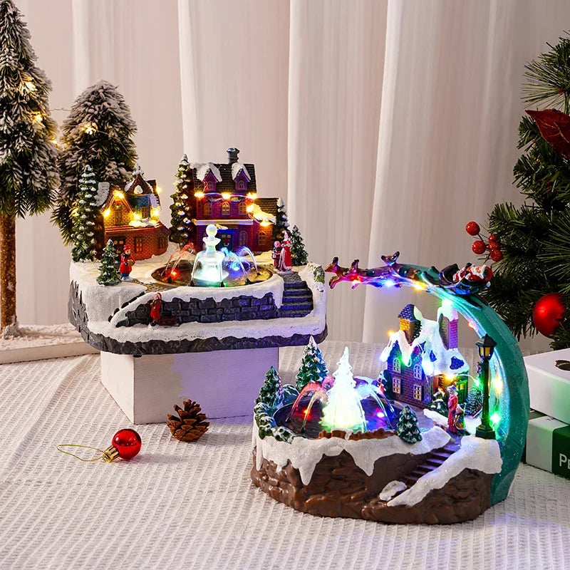 Christmas Village Multicolored LED & Moving Fountain