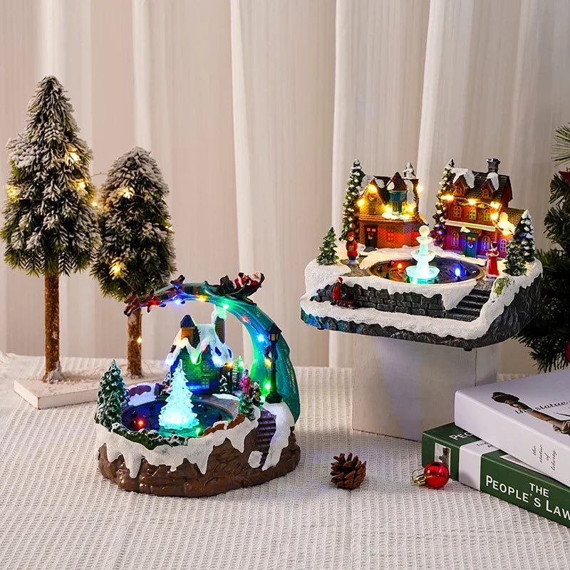 Christmas Village Multicolored LED & Moving Fountain