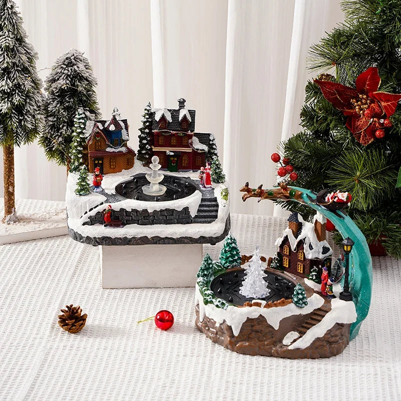 Christmas Village Multicolored LED & Moving Fountain