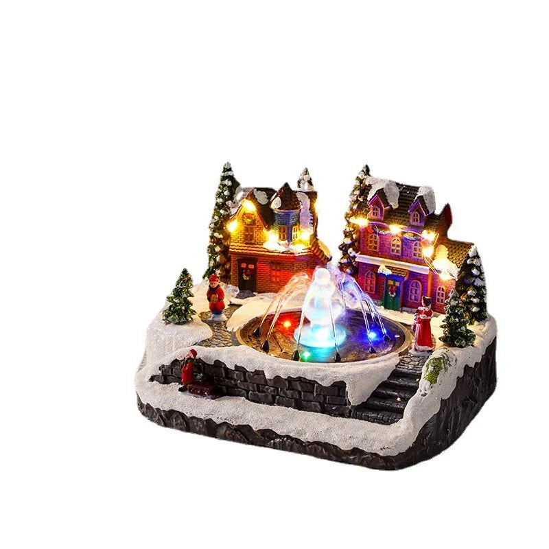 Christmas Village Multicolored LED & Moving Fountain
