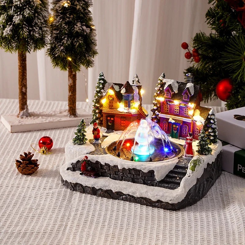 Christmas Village Multicolored LED & Moving Fountain