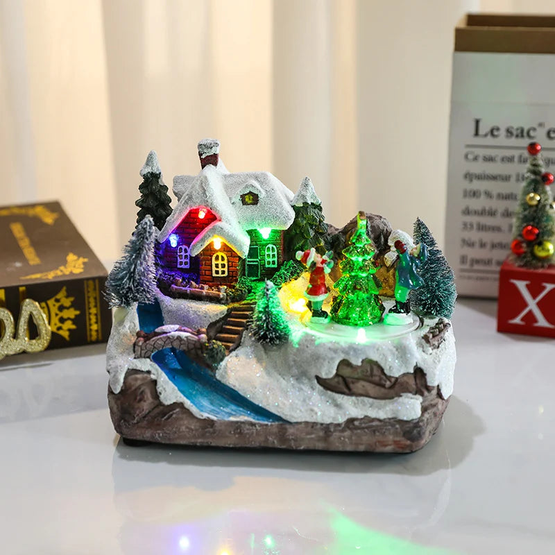 Christmas Village Resin With Built-In LED