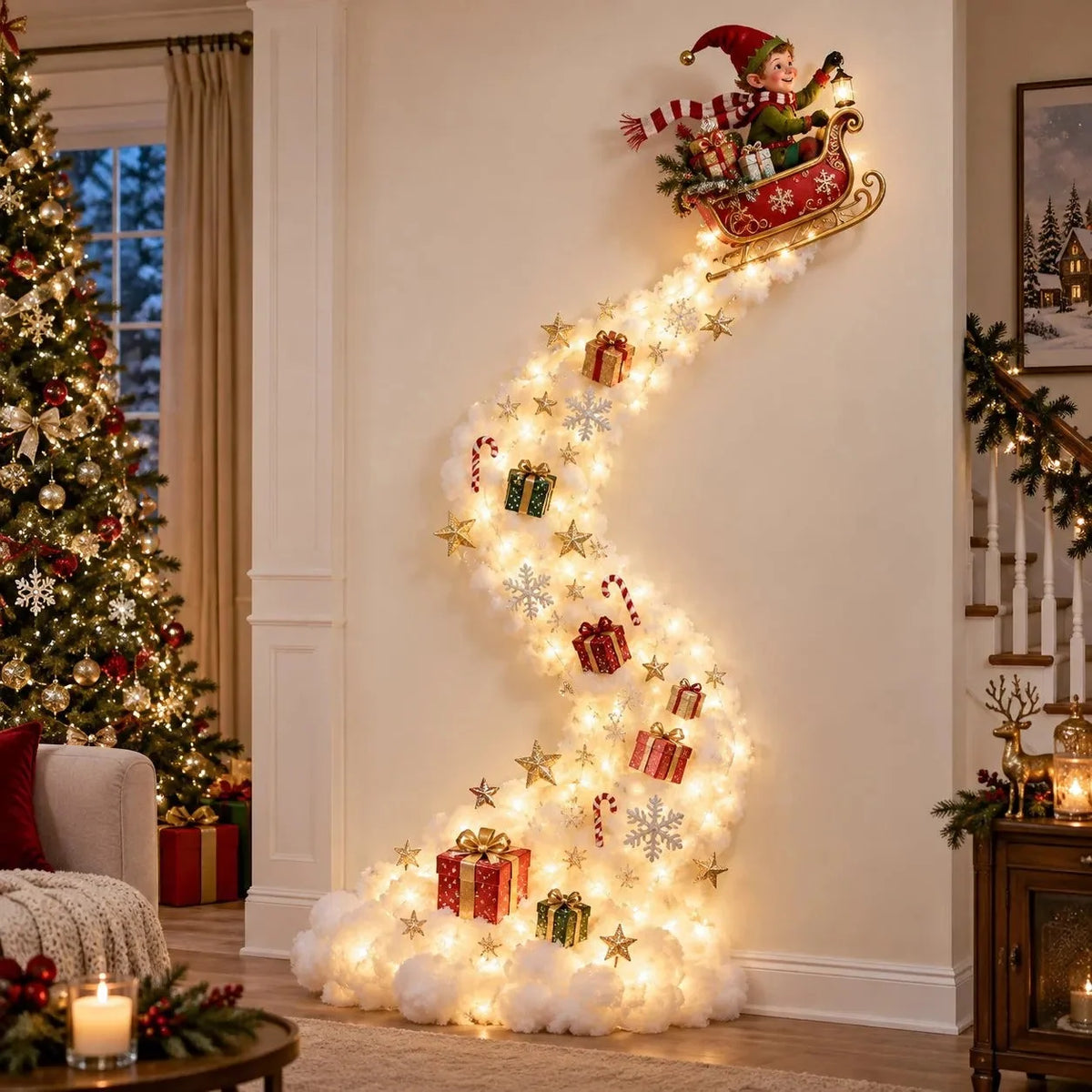 Christmas Wall Decor Illuminated Light Trail 5 Designs