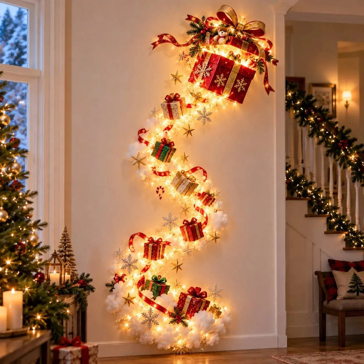 Christmas Wall Decor Illuminated Light Trail 5 Designs