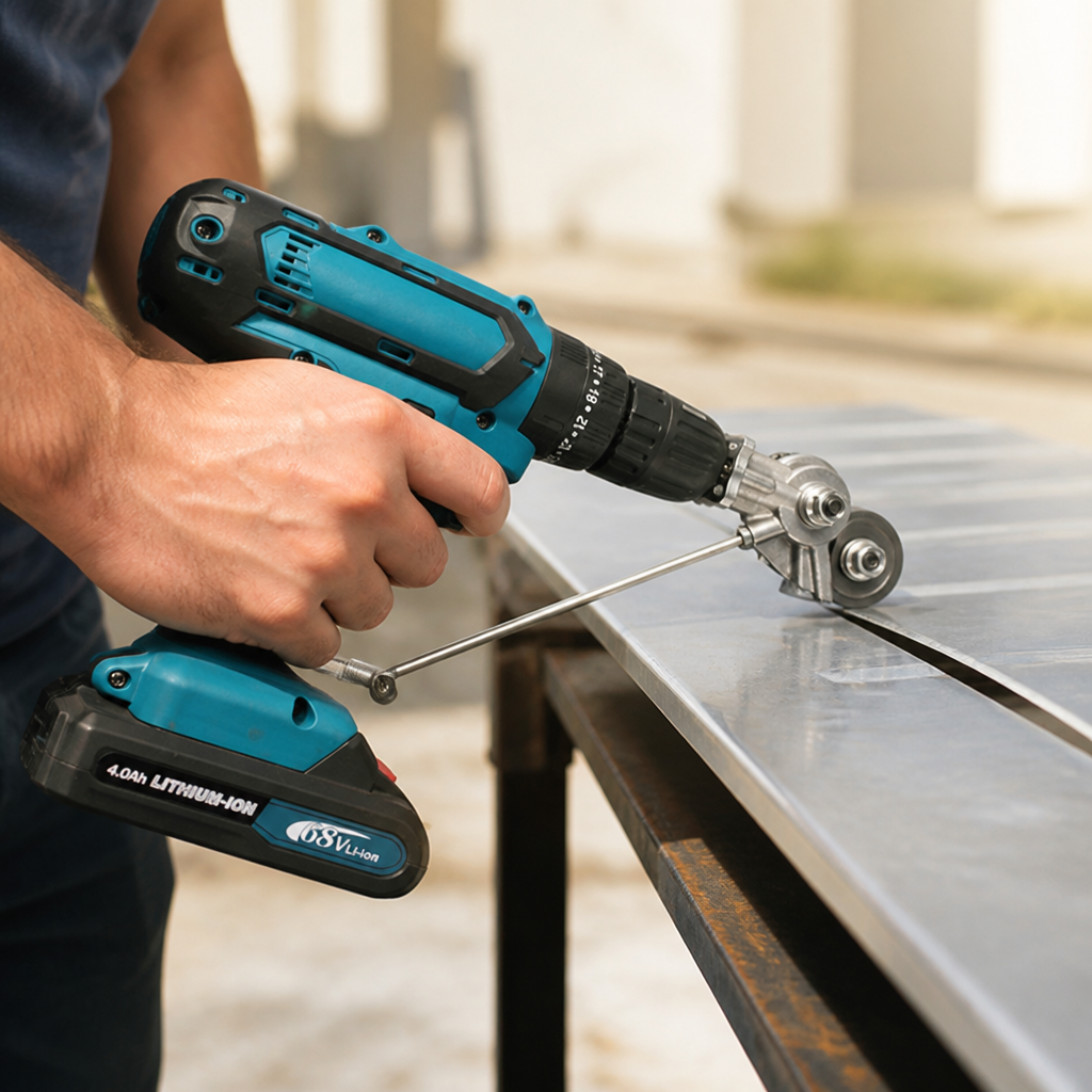 Chrome-Vanadium Guided Burr-Free Metal Cutter Attachment