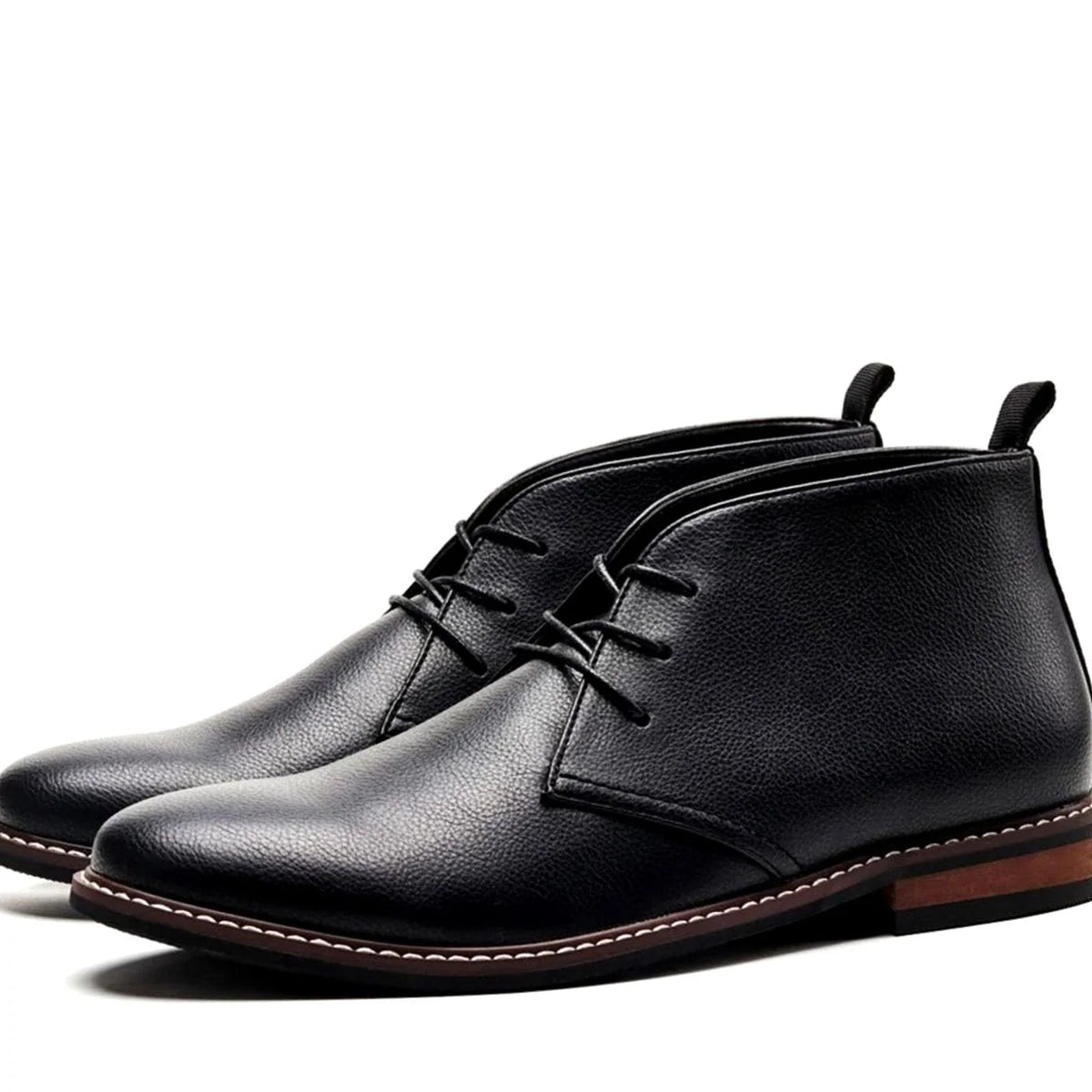 Chukka Boots Pebbled Leather Cushioned Insole & Rubber Sole