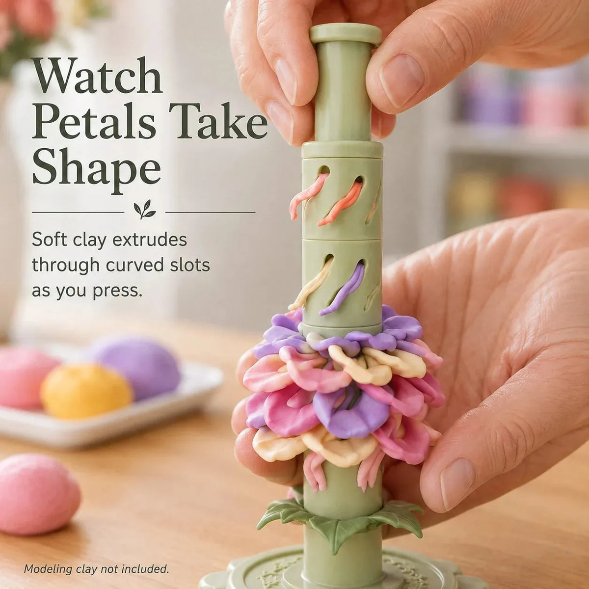 Clay Flower Maker Modular Press Tool with 9 Interchangeable Sleeves