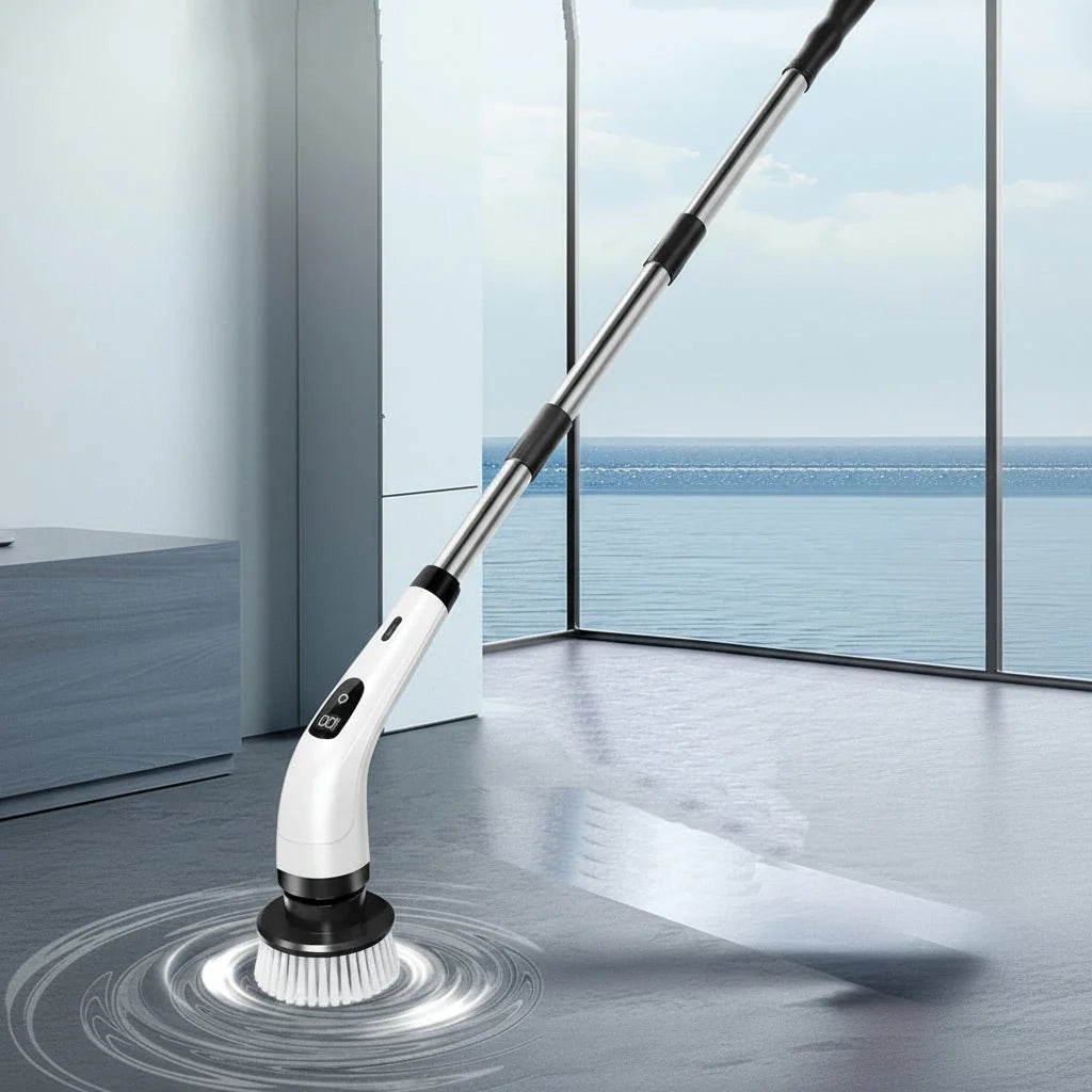 Cleaning Brush Cordless Rotating Telescopic Handle 7 Heads