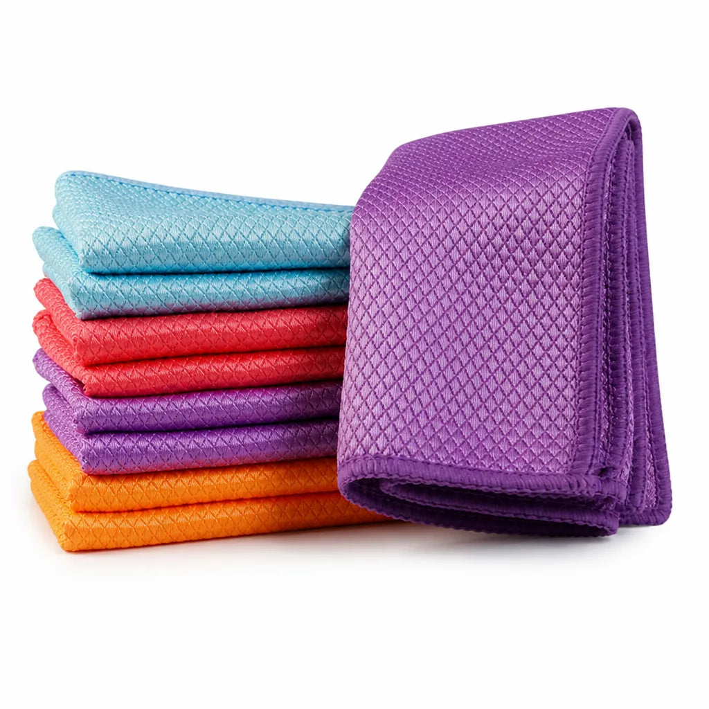 Cleaning Cloths Streak-Free Microfiber Washable & Eco-Friendly