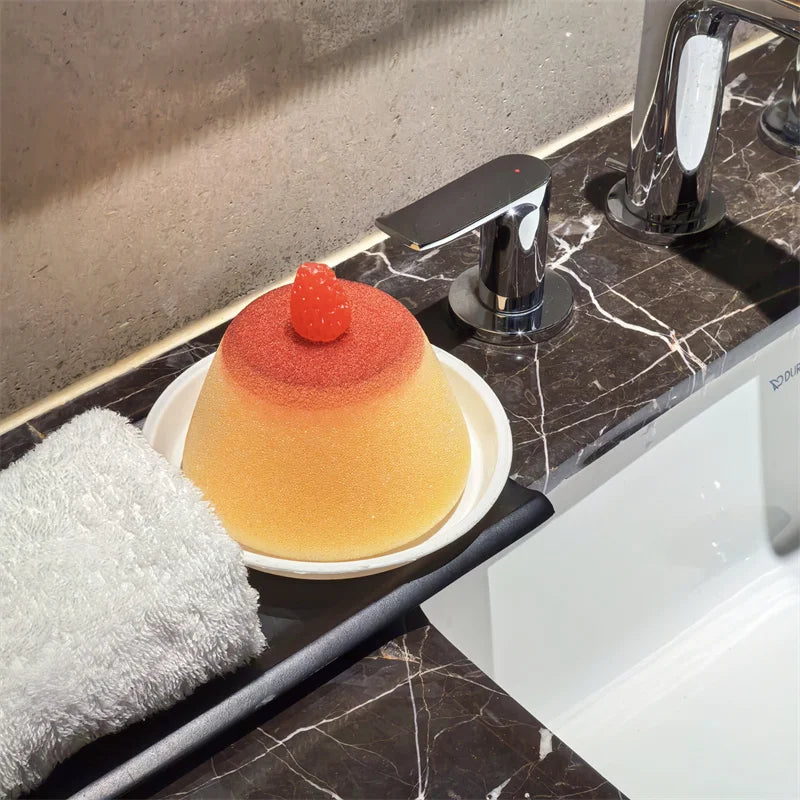 Cleaning Sponge Non-Scratch Reusable Strawberry Pudding Design