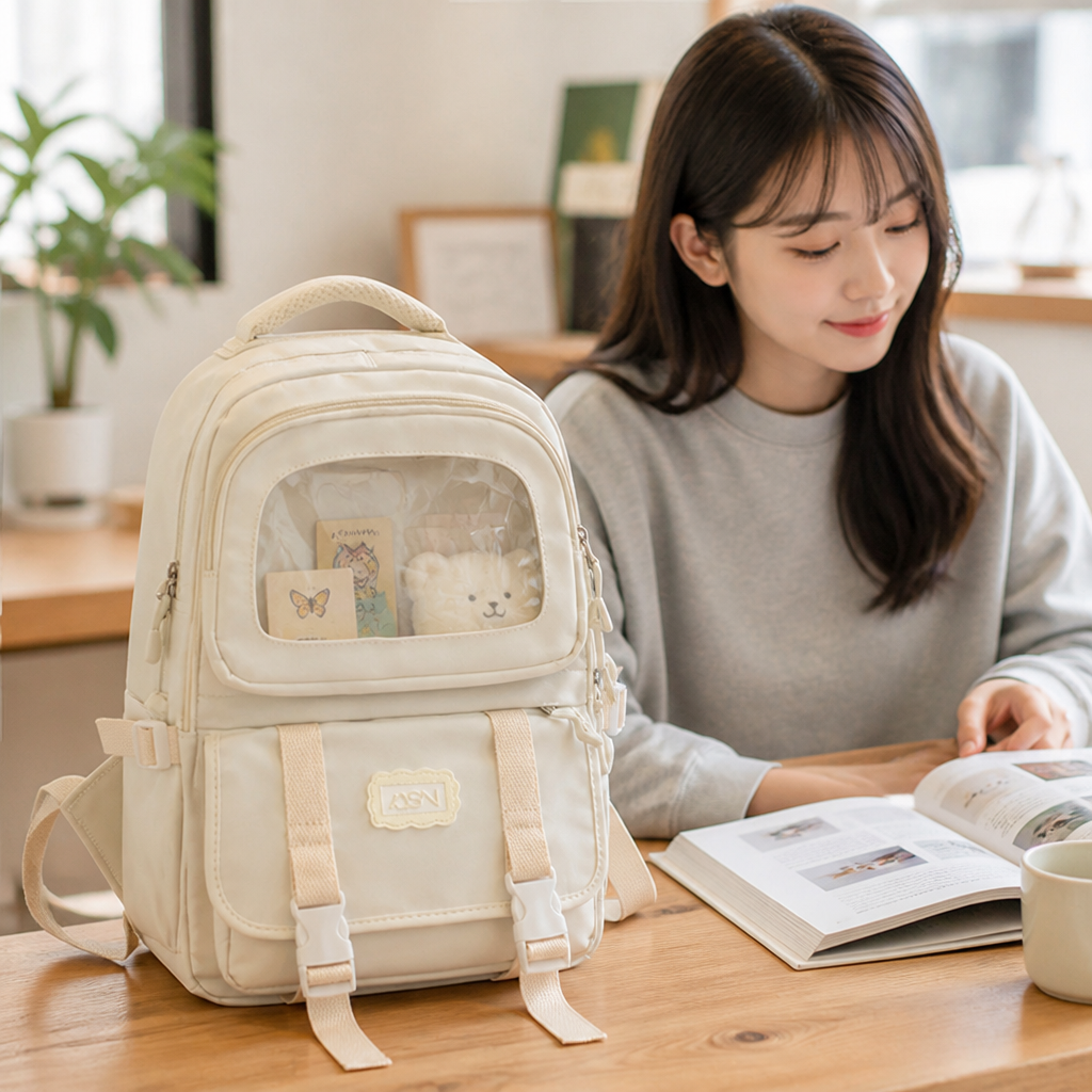 Clear Front Panel & Ergonomic Straps School Backpack