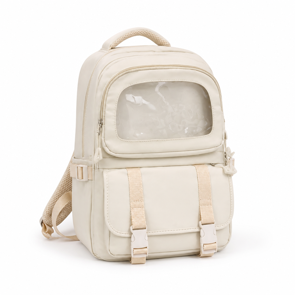 Clear Front Panel & Ergonomic Straps School Backpack
