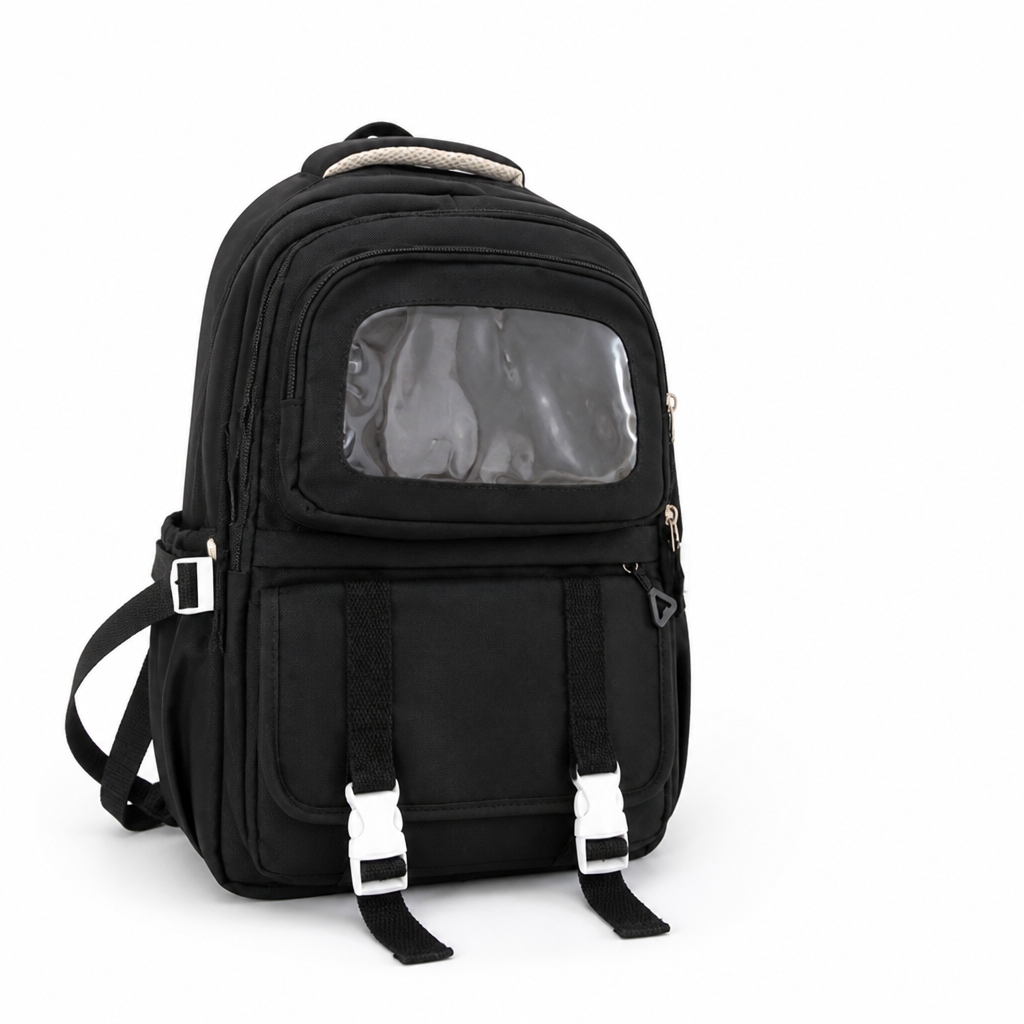 Clear Front Panel & Ergonomic Straps School Backpack