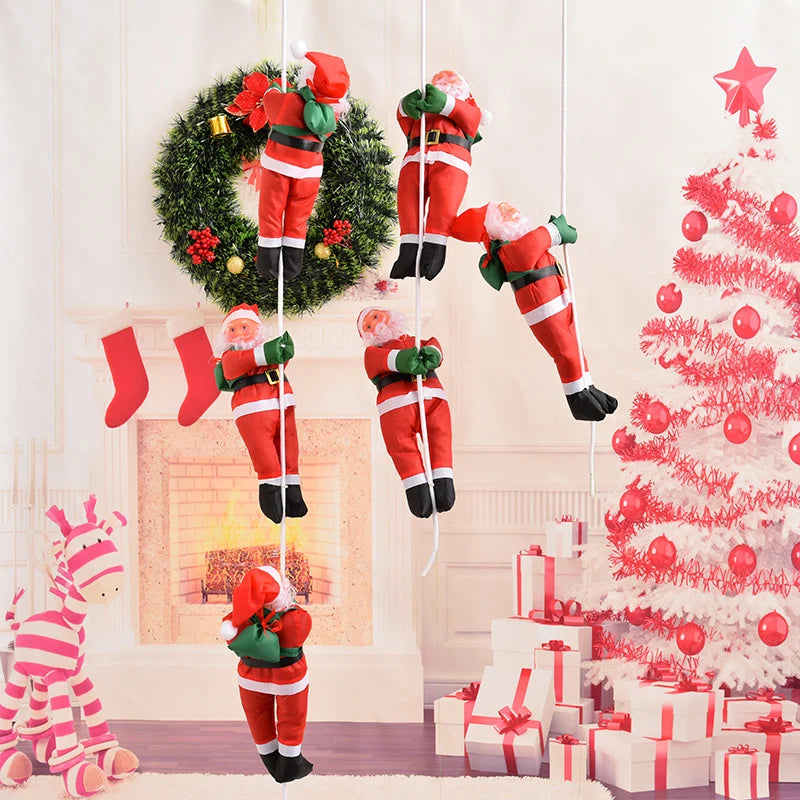 Climbing Santa Decoration 12 Inch Weather-Resistant & Easy-Hang Fixtures