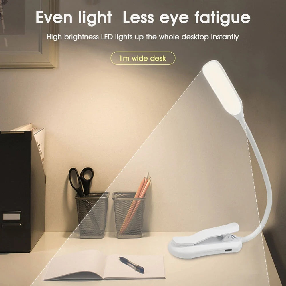 Clip-On Reading Light Adjustable Color Temperature & Dimmable