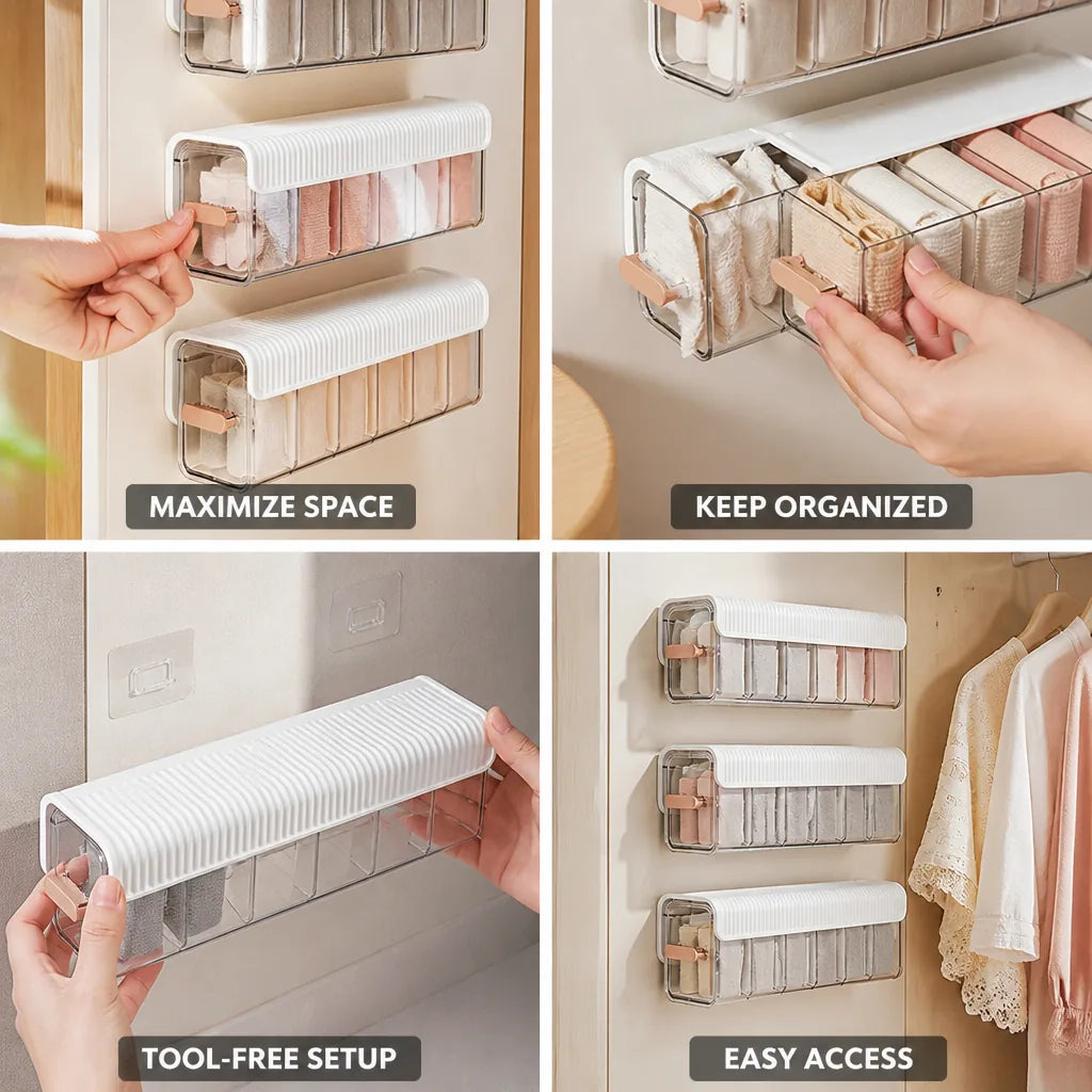 Closet Hanging Organizer Vertical Space-Saving Multi-Compartment