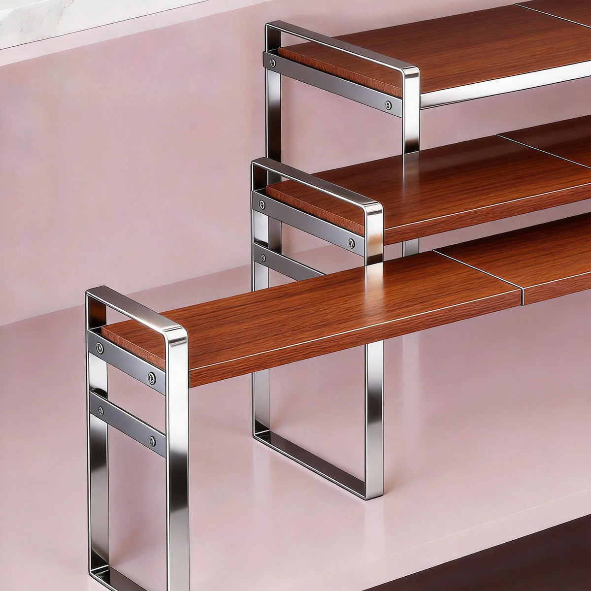 Closet Shelf Riser Expandable Steel Ventilated Grid Surface