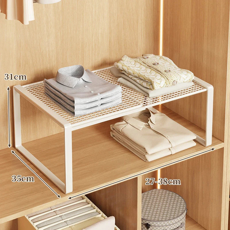 Closet Shelf Riser Expandable Steel Ventilated Grid Surface