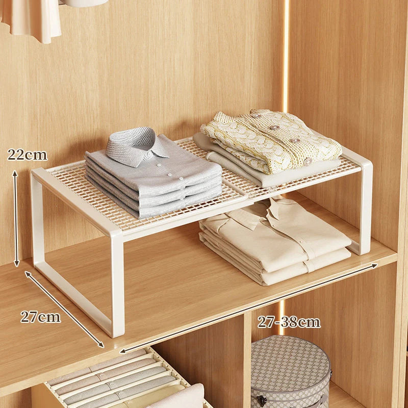 Closet Shelf Riser Expandable Steel Ventilated Grid Surface