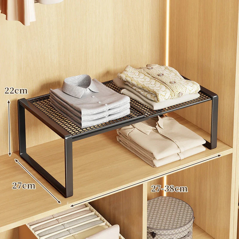 Closet Shelf Riser Expandable Steel Ventilated Grid Surface