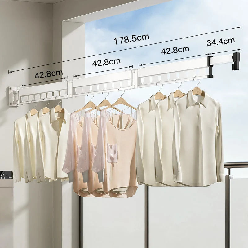 Clothes Drying Rack Wall-Mounted Foldable Aluminum