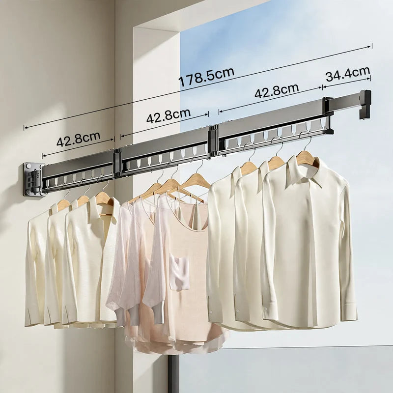 Clothes Drying Rack Wall-Mounted Foldable Aluminum