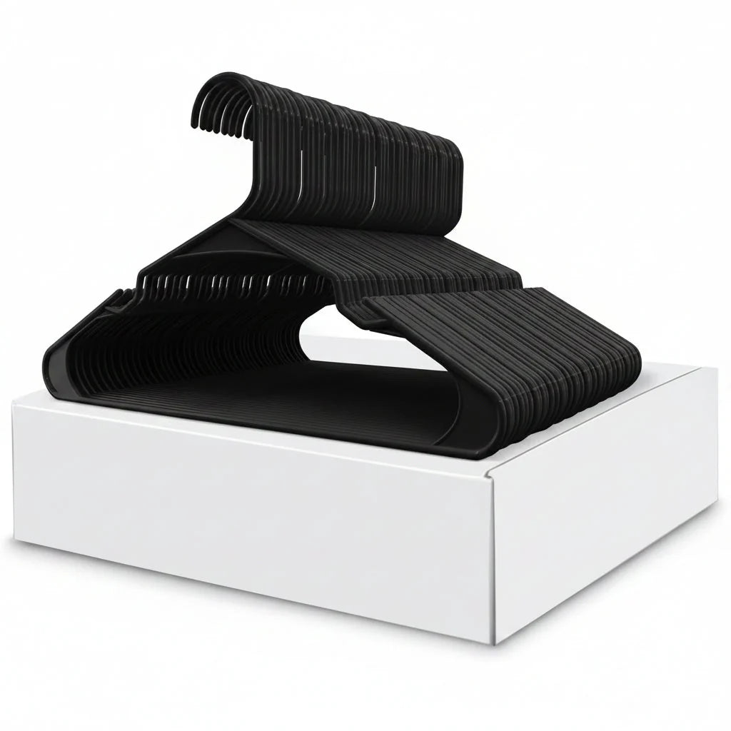 Clothes Hanger Set Slim Heavy-Duty Notched Shoulders Trouser Bar