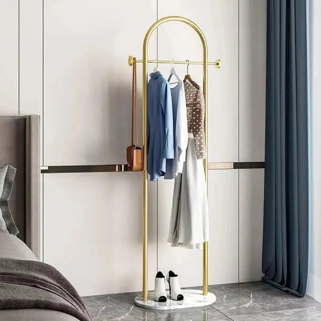 Clothes Rack Freestanding Metal Gold Finish