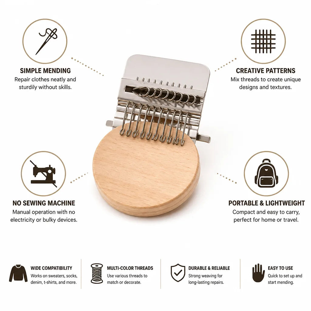 Clothing Mending Tool Wood & Metal Manual