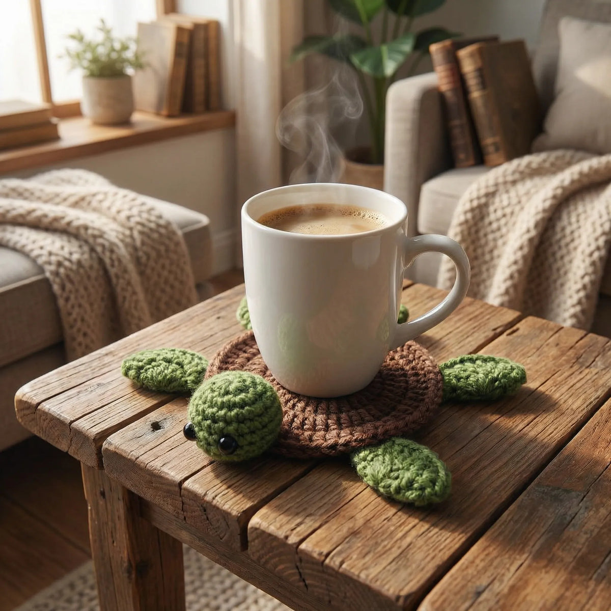 Coaster 3D Knitted Turtle Heat-Resistant Surface Protection