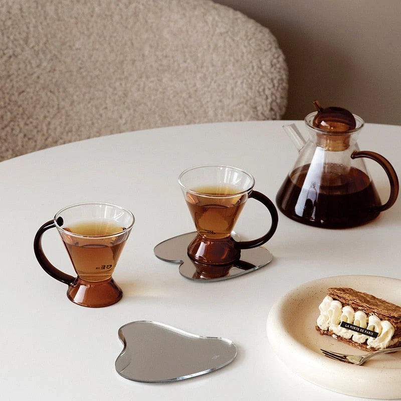 Coasters Reflective Irregular Shapes Set of 4