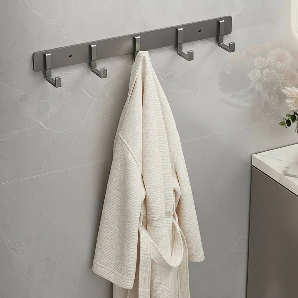 Coat Rack Wall-Mounted Metal Space-Saving Multiple Hooks