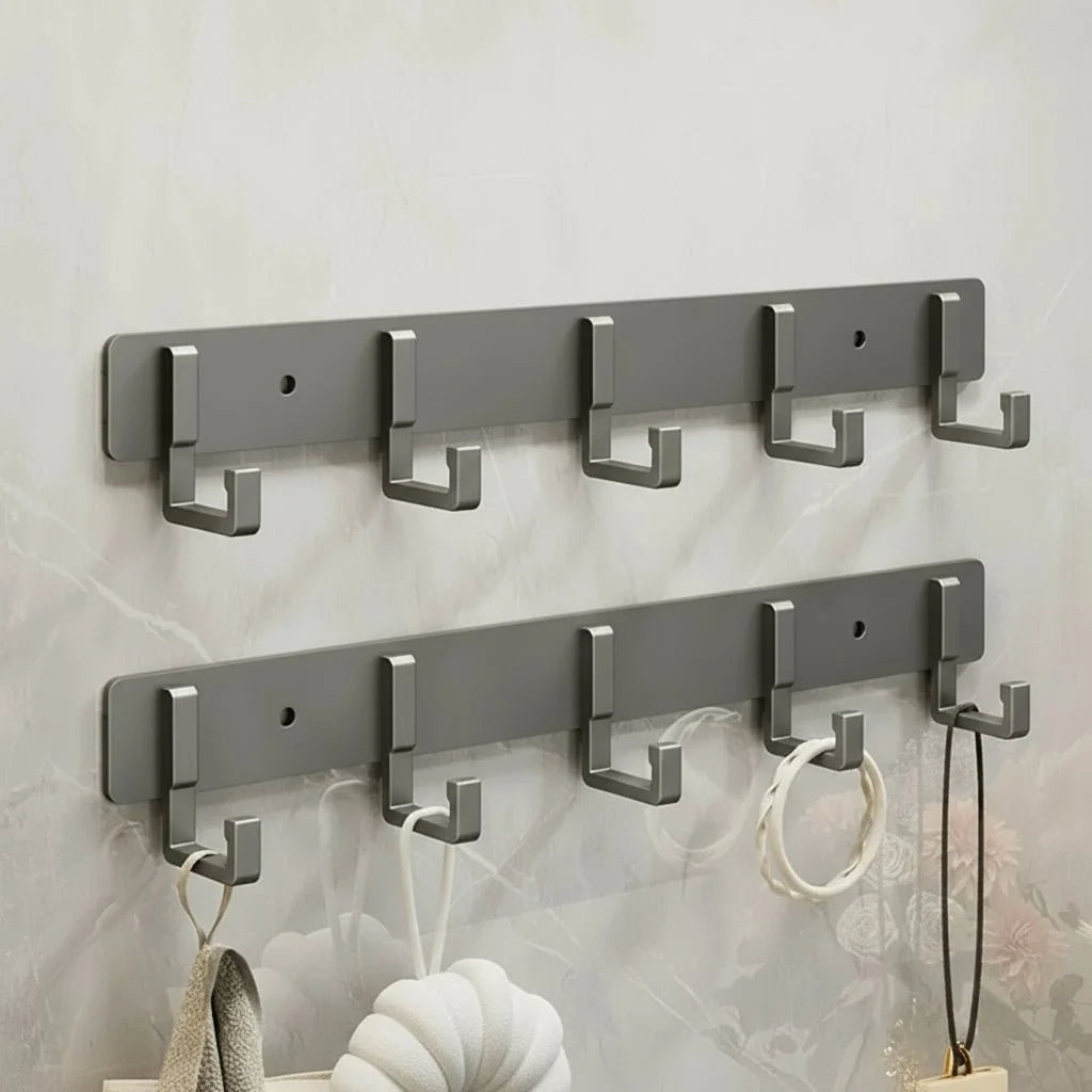 Coat Rack Wall-Mounted Metal Space-Saving Multiple Hooks