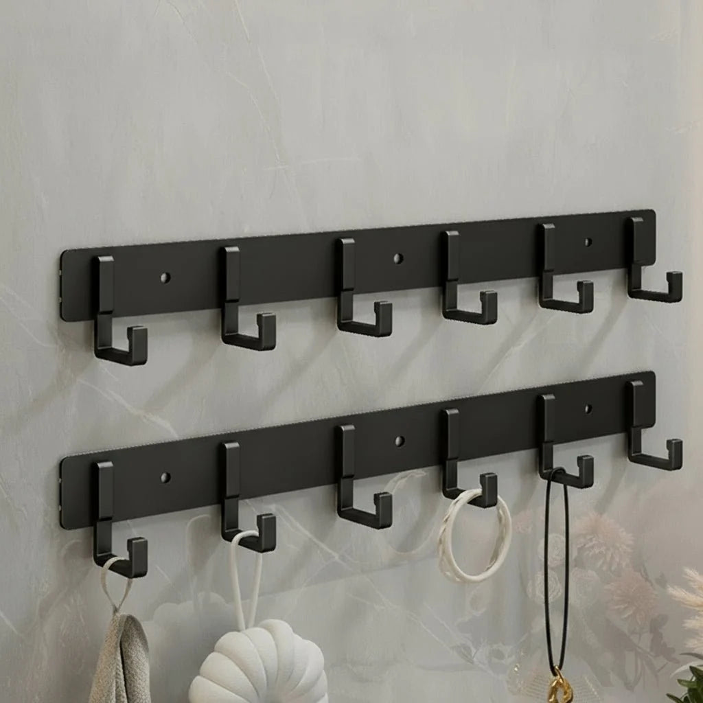 Coat Rack Wall-Mounted Metal Space-Saving Multiple Hooks