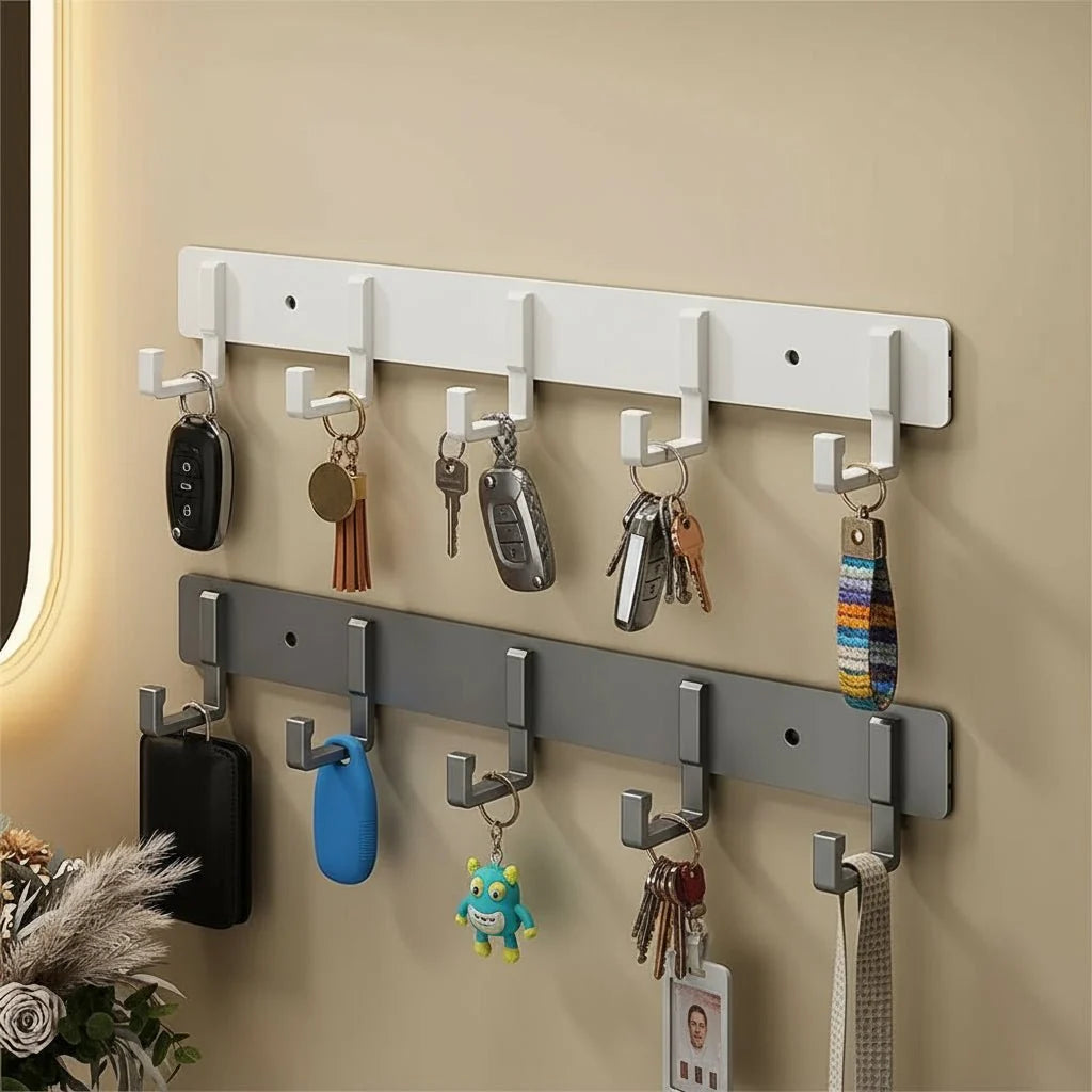 Coat Rack Wall-Mounted Metal Space-Saving Multiple Hooks