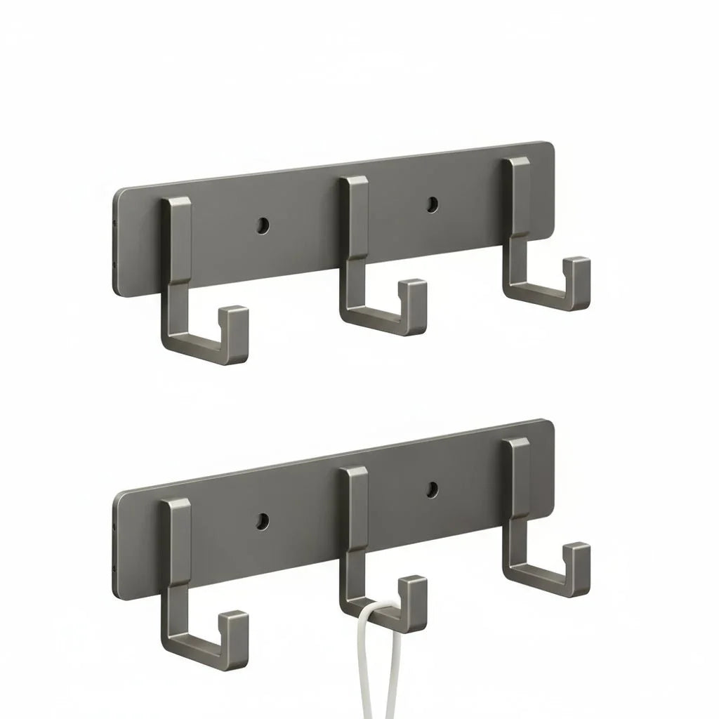 Coat Rack Wall-Mounted Metal Space-Saving Multiple Hooks
