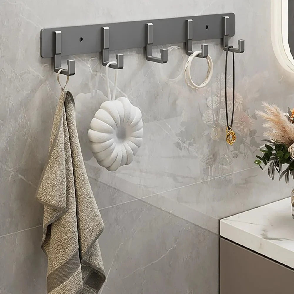 Coat Rack Wall-Mounted Metal Space-Saving Multiple Hooks