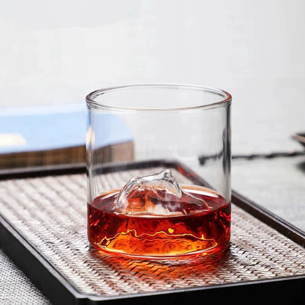 Cocktail Glass Crystal Mountain Peak Design