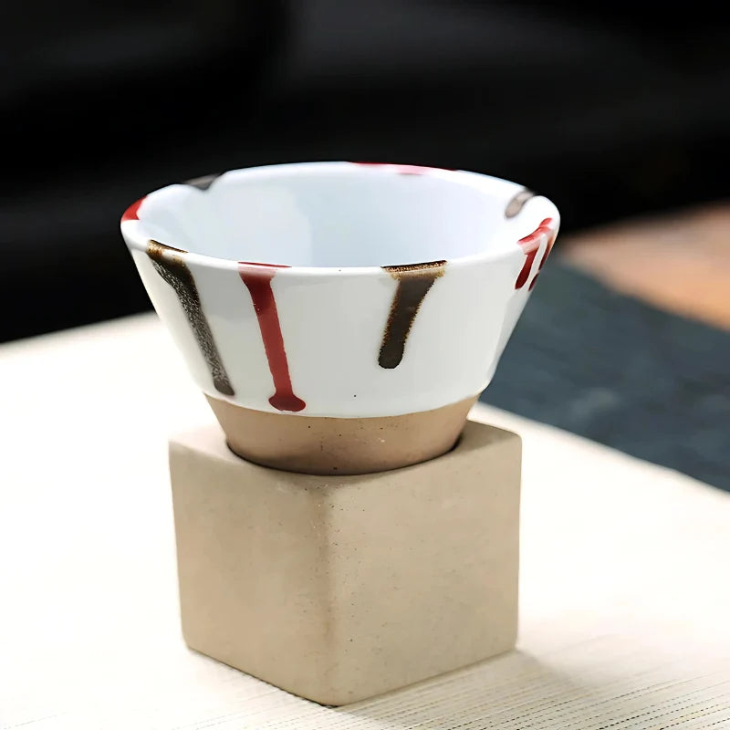 Coffee Cup Set Ceramic Holder Included Set of 2