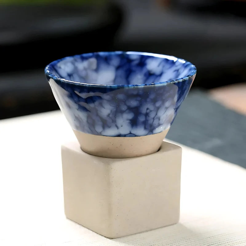 Coffee Cup Set Ceramic Holder Included Set of 2