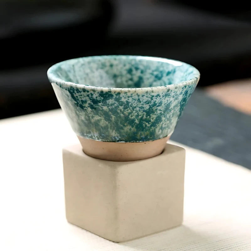 Coffee Cup Set Ceramic Holder Included Set of 2