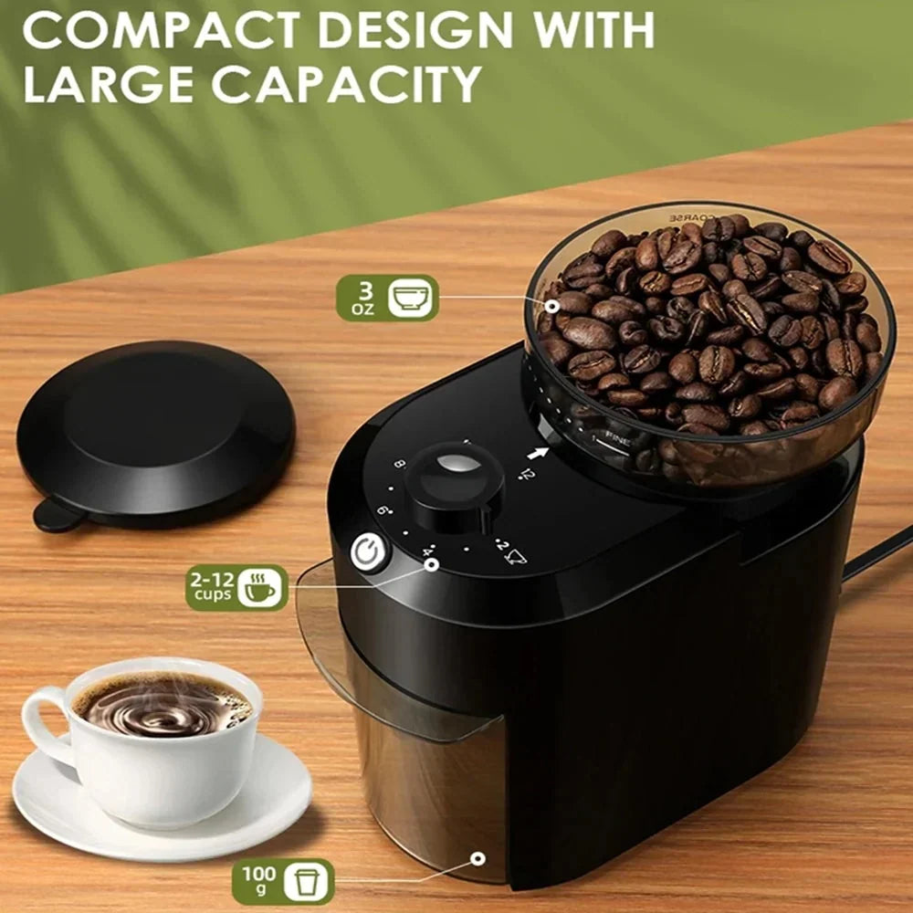 Coffee Grinder 28 Grind Settings Quiet Operation Antistatic Container